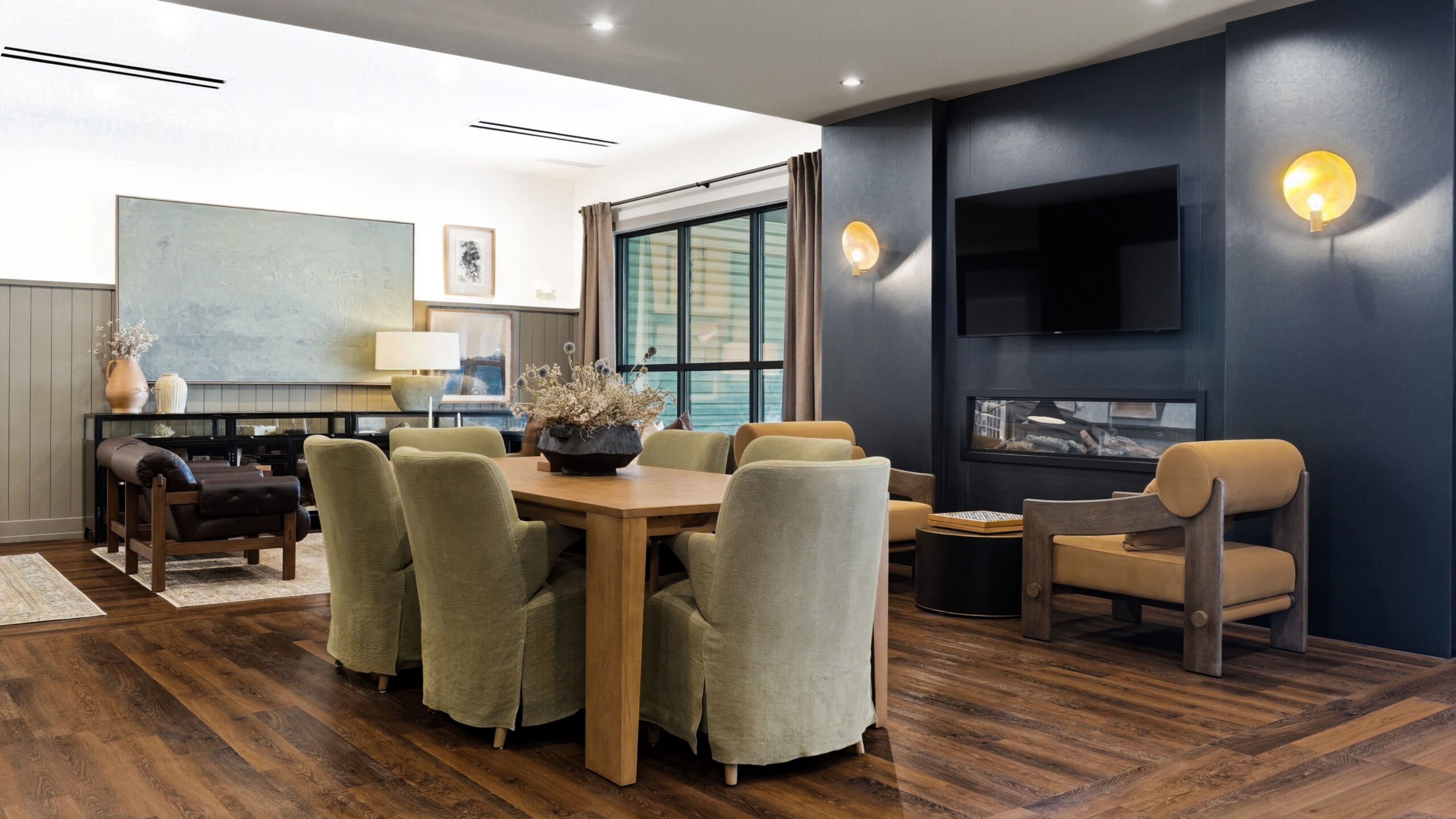 Hawthorne at Hixson cute dog sitting on apartment living room floor